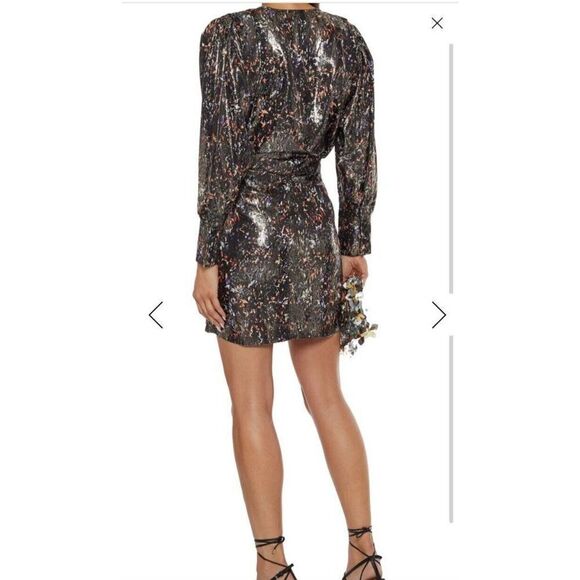 IRO Skirt Size 4 Metallic Bronze Floral Silk Mini - Picture 2 of 12